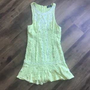 ASTR crochet detail neon mini dress Sz S